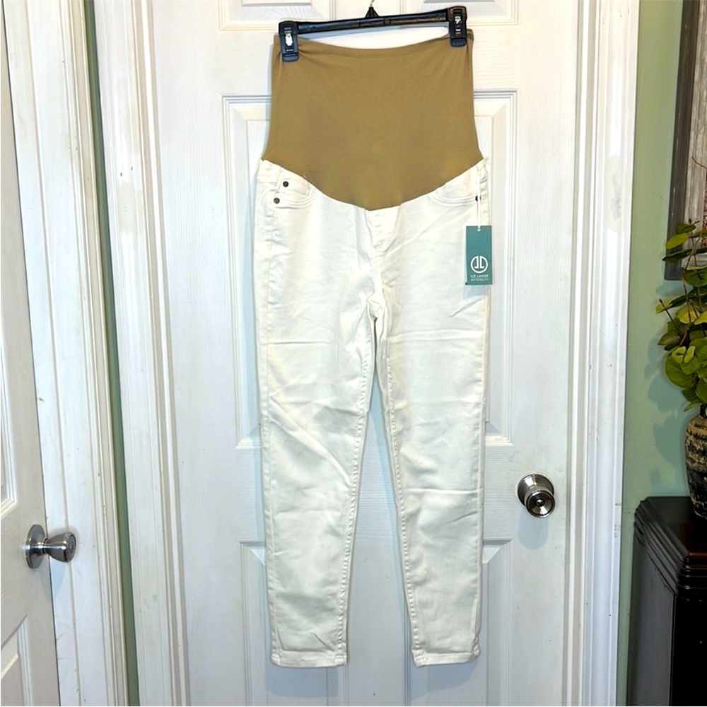 Liz‎ Lange White High Rise Maternity Jeans